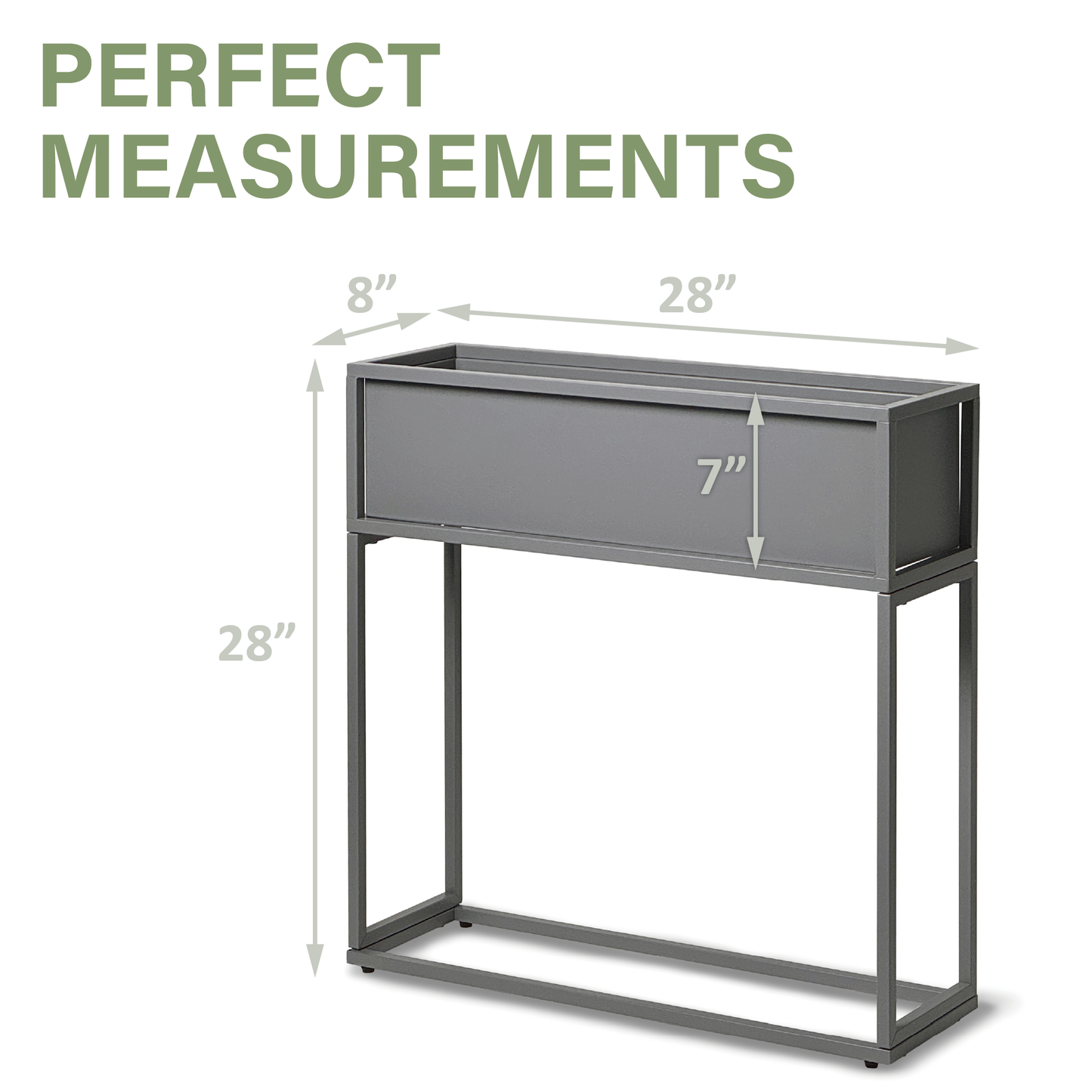Cocoyard 28 Inch Durable Raised Garden Bed, Narrow Plant Stand, Gray