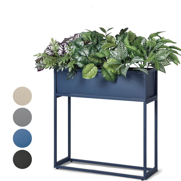 28” Industrial Style Metal Planter Box, Navy