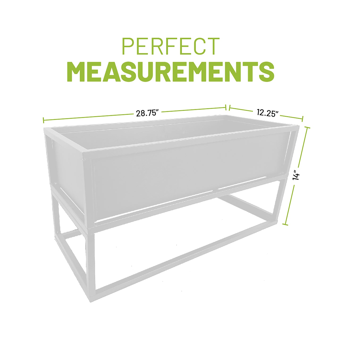 Modern Metal Planter Box, Low, Off-White