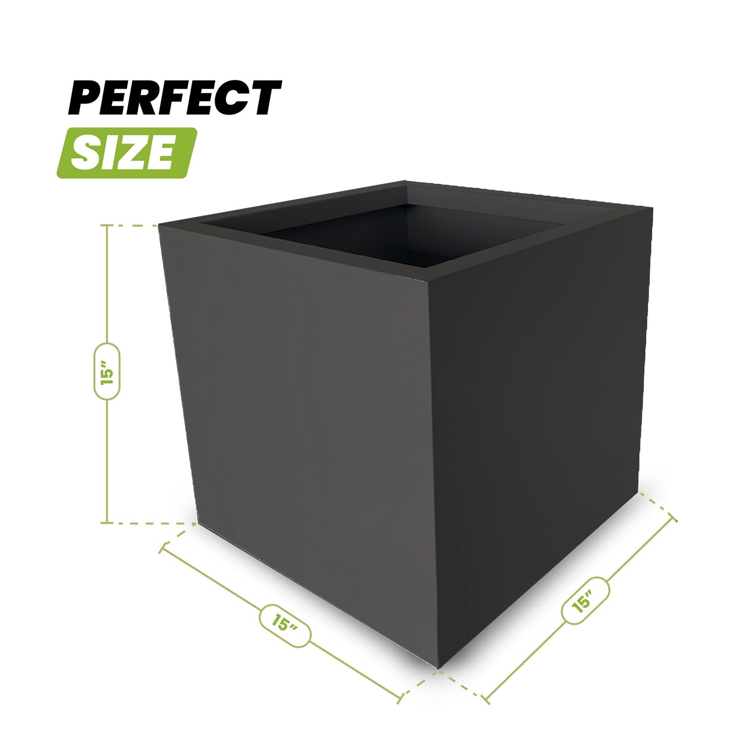 Cocoyard Metal Cube Planter, Black