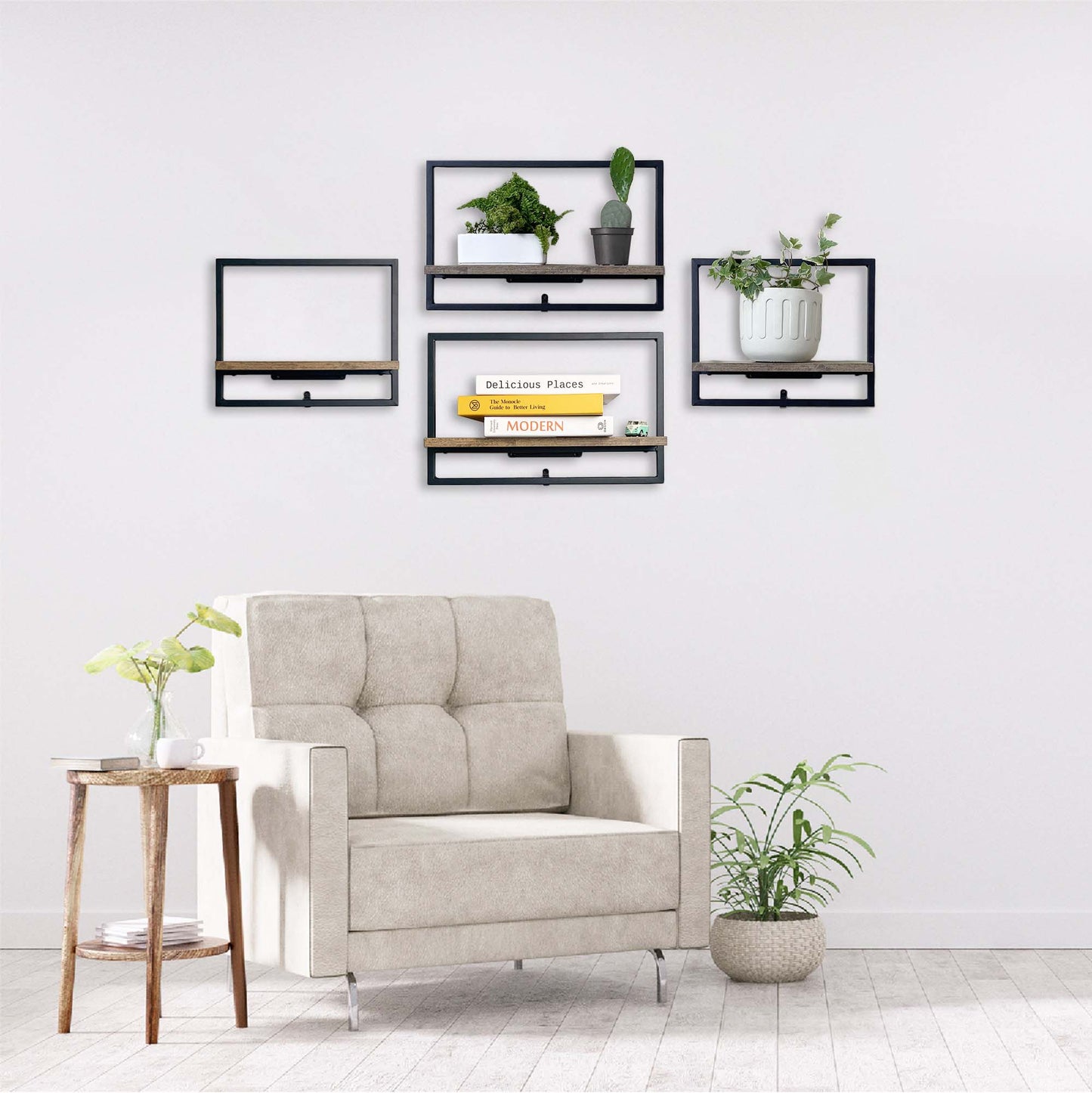 Zuma Black Floating Shelf 13.8"W x 4.9"D x 11.2"H, Set of 2