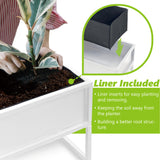 Modern Metal Planter Box, Low, Off-White