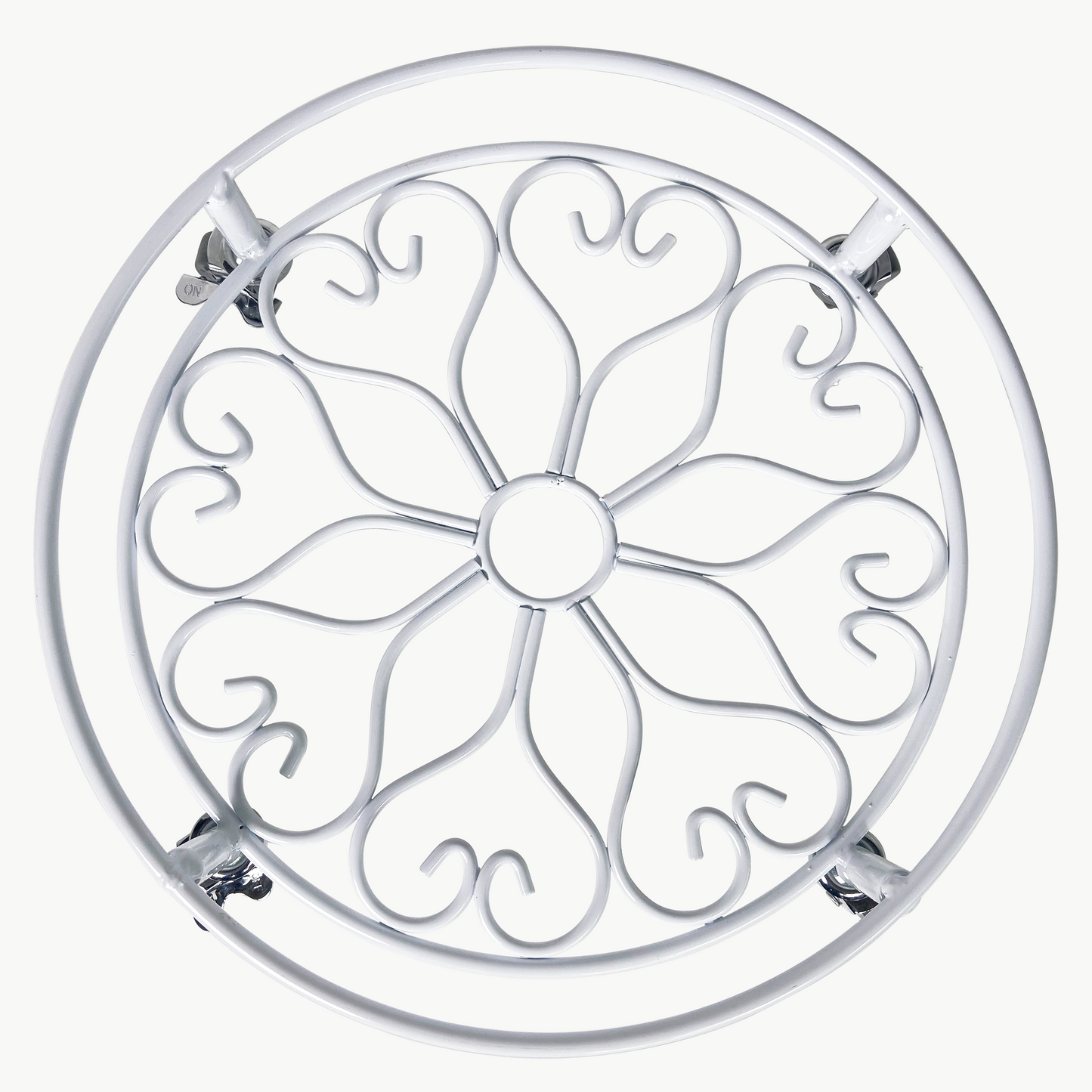 16-Inch Heavy Duty Metal Plant Caddy, White. Hold up to 550 LBS