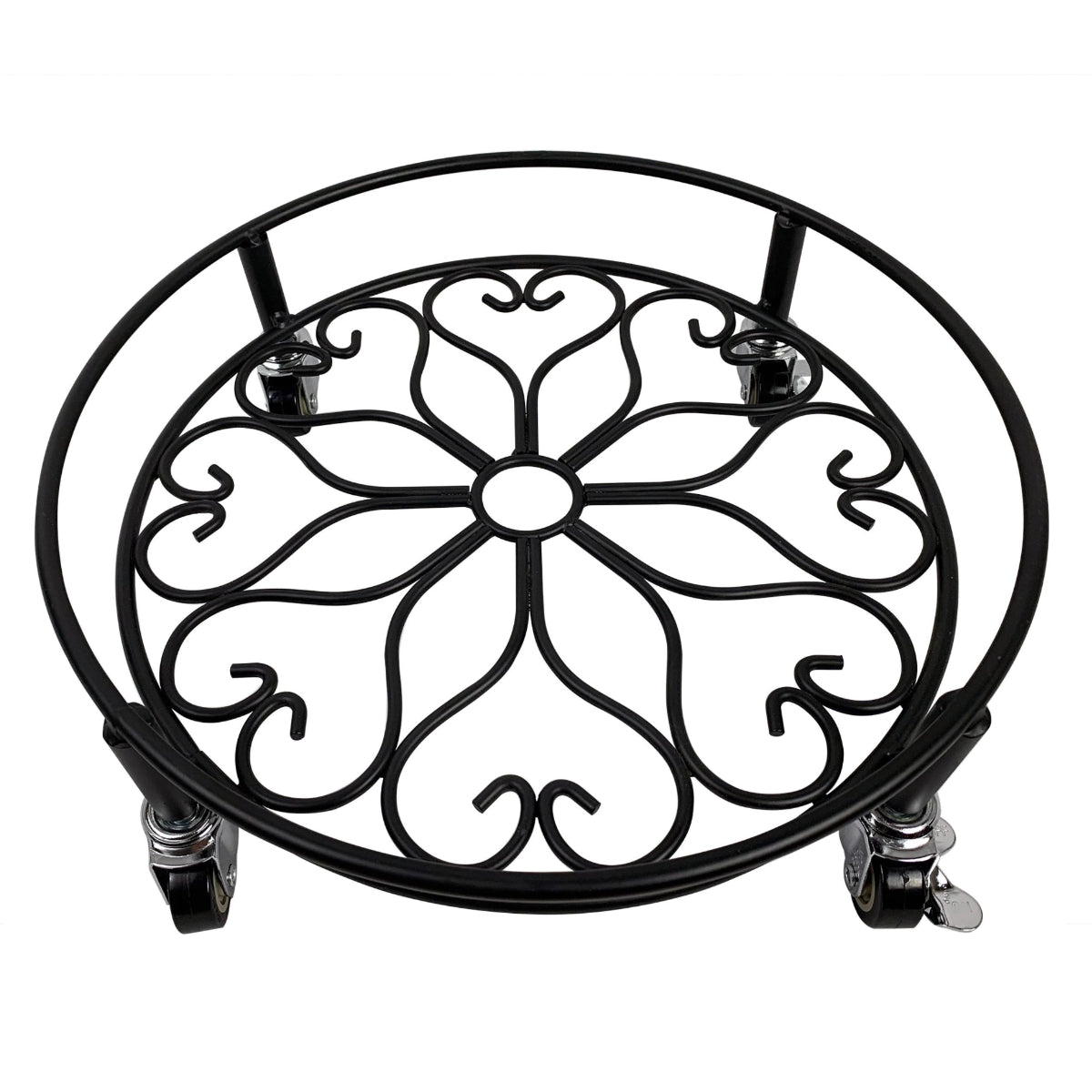pot plant dolly 16-Inch Black Metal Plant Caddy, Flower Pot Dolly, Holds up to 550 lbs – Cocoyard Garden Supply