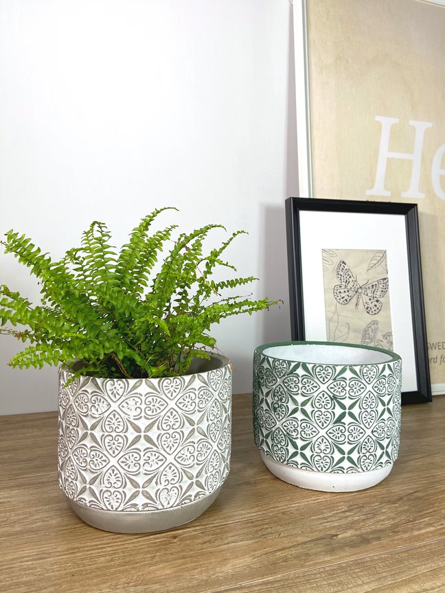 6 Inches Cement Planter Pot Including Drainage Hole, Gray