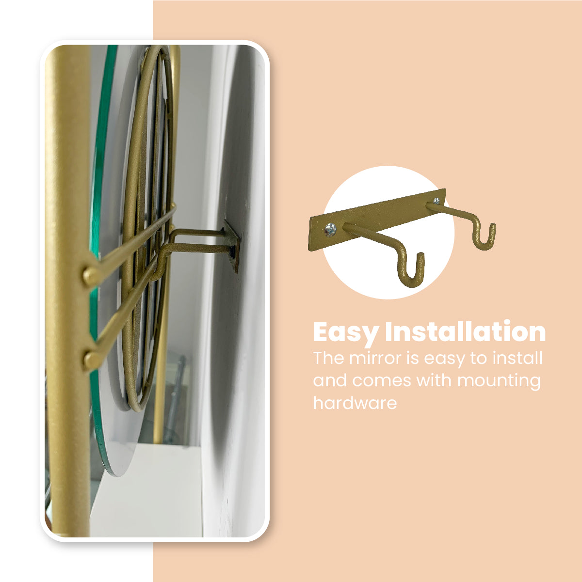 Alice Accent Mirror with Shelf, Gold