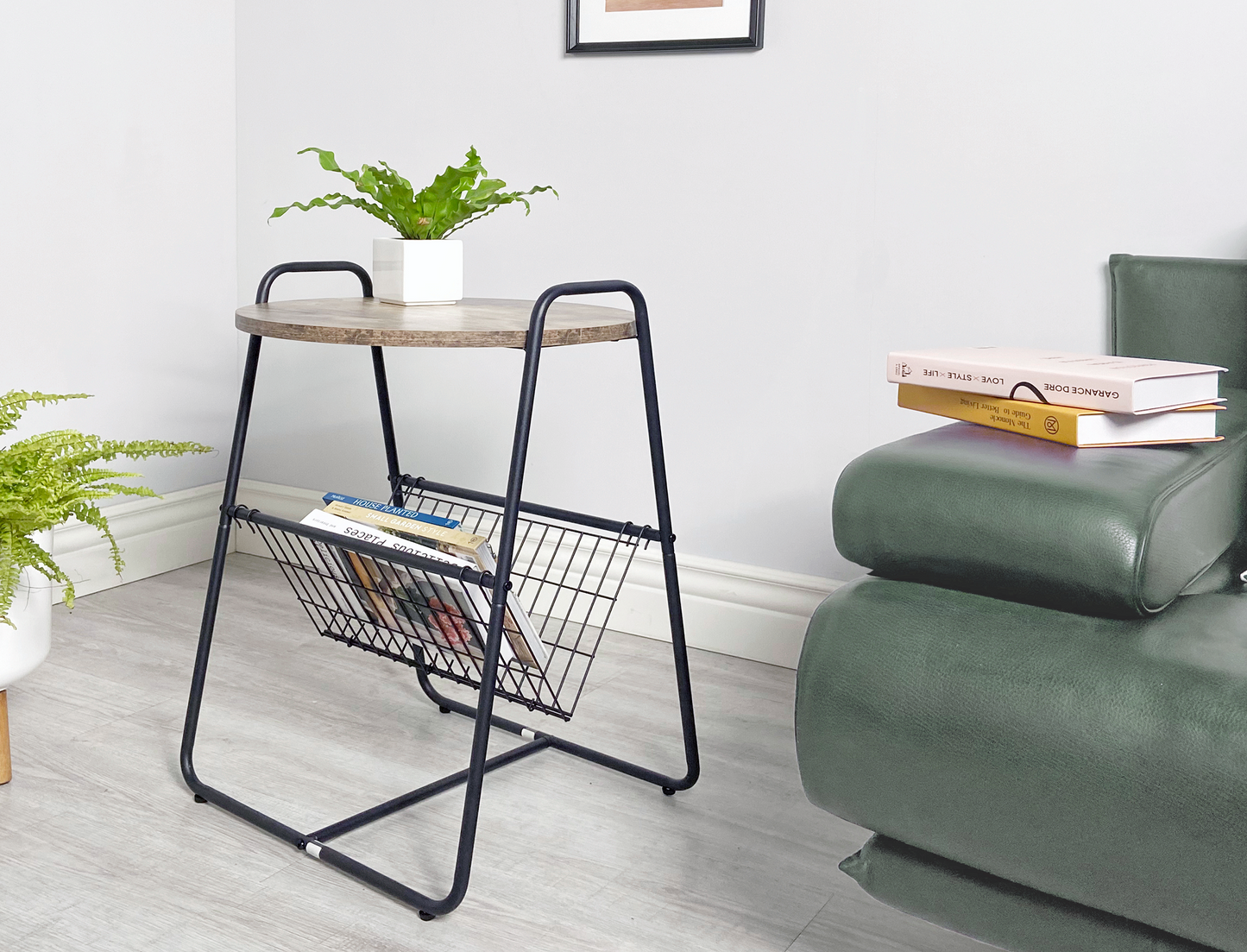 Cora 26.6'' Tall Sled End Table Black
