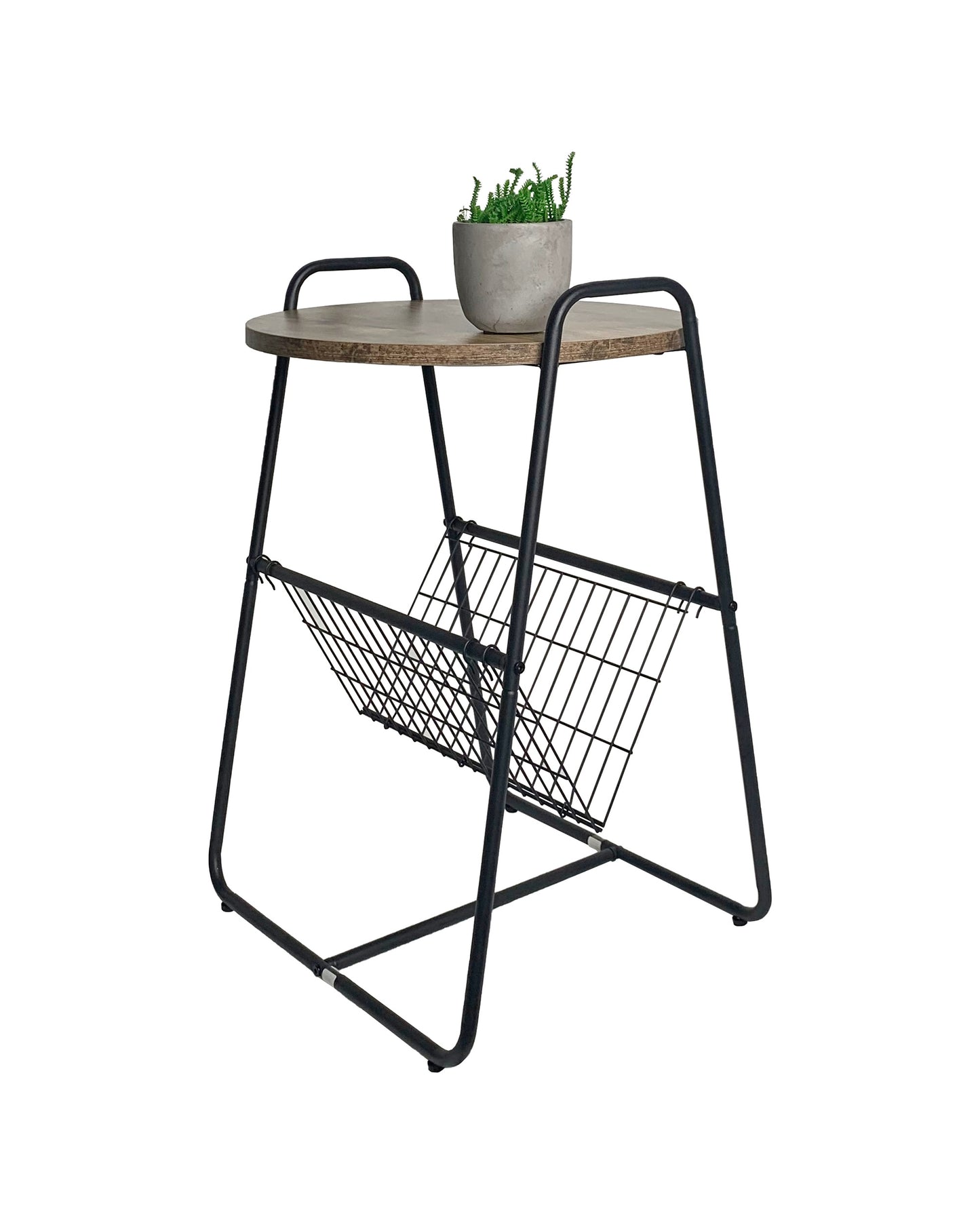 Cora 26.6'' Tall Sled End Table Black