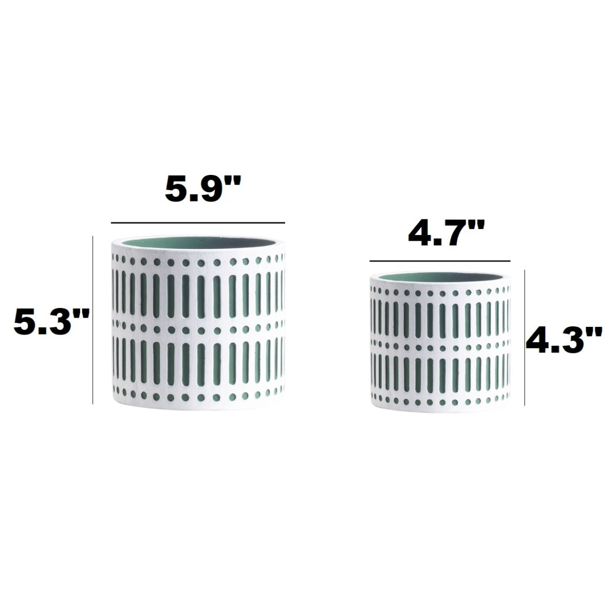 Set of 2 Cement Planter Pots Including Drainage Holes