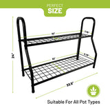 2-Tier Metal Plant Stand – Practical and Adjustable Height Plant Stand – Ideal for Indoor or Outdoor