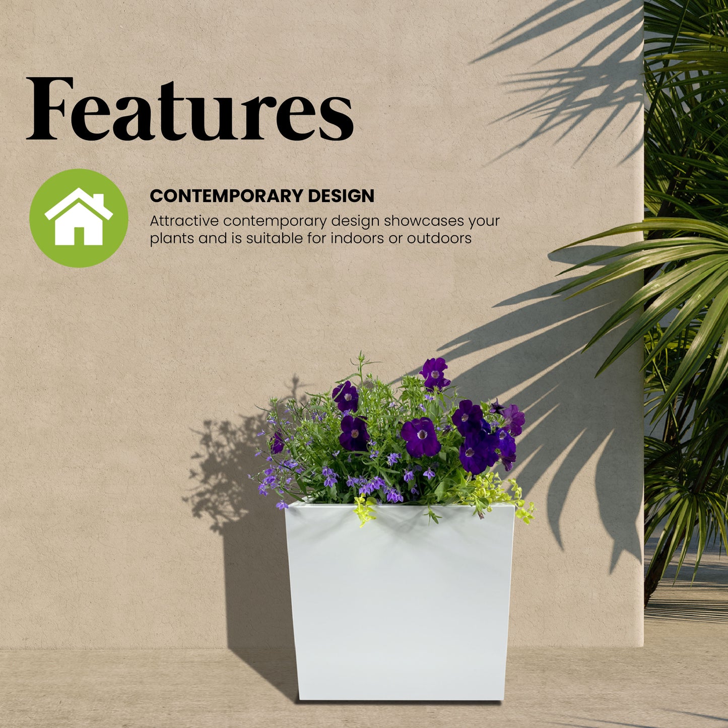 Cocoyard Metal Cube Planter, White