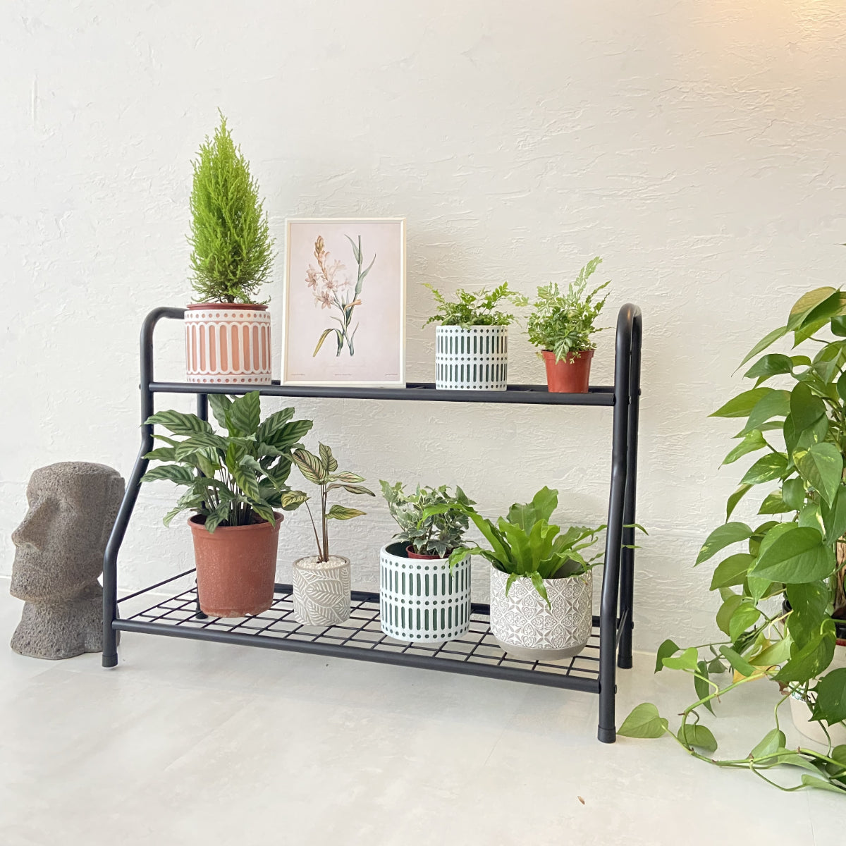 Set of 2 Cement Planter Pots Including Drainage Holes