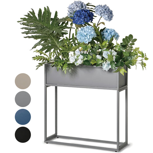 Cocoyard 28 Inch Durable Raised Garden Bed, Narrow Plant Stand, Gray