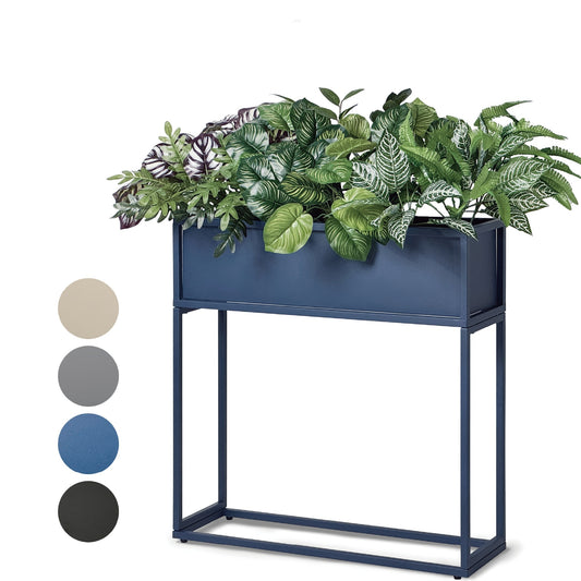 Cocoyard 28 Inch Tall Narrow Planter. Durable Raised Garden Bed, Navy