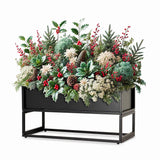 Cocoyard Modern Metal Planter Box, Black Indoor out Outdoor Plant Stand, Low