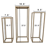 Three Nesting Metal Plant Stands, Side End Table Set, Gold