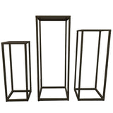 Three Nesting Metal Plant Stands, Side End Table Set