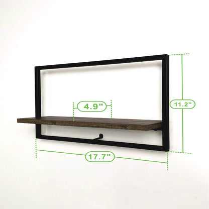 Zuma Black Floating Shelf 13.8"W x 4.9"D x 11.2"H, Set of 2