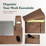 4-in-1 Leather Travel Organizer Set, Multi-Functional Office and Travel Accessories