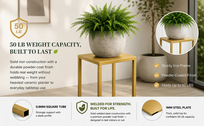 Geometric Centerpieces for Wedding Tables, Three Nesting Metal Plant Stands, Gold
