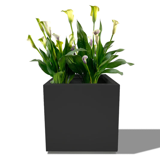 Cocoyard Metal Cube Planter, Black