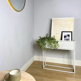 28” Industrial Style Metal Planter Box, Off-White