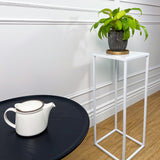 Three Nesting Metal Plant Stands, Side End Table Set, White