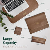 4-in-1 Leather Travel Organizer Set, Multi-Functional Office and Travel Accessories