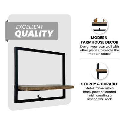 Zuma Black Floating Shelf 13.8"W x 4.9"D x 11.2"H, Set of 2