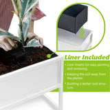 28” Industrial Style Metal Planter Box, Off-White