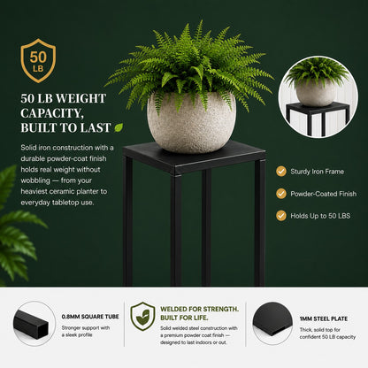Black Metal Nesting Plant Stands – Modern Display Pedestal Set of 3