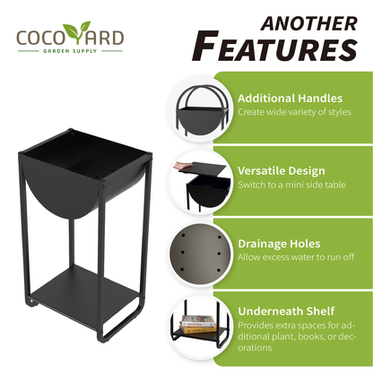 Cocoyard Modern Half Moon Shape Metal Planter, Set of 2
