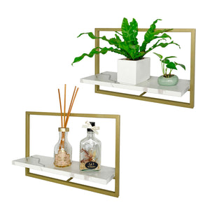 Zuma Gold Floating Shelf, Set of 2