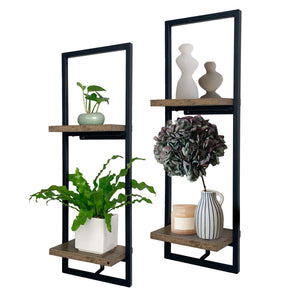 Zuma Black Floating Shelf , Set of 2