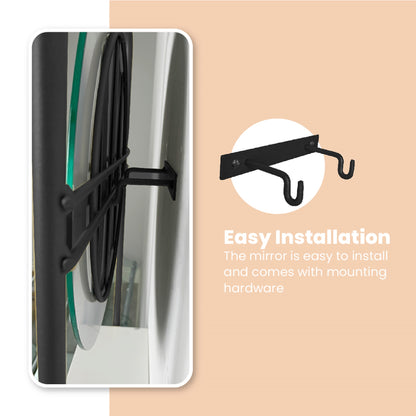 Alice Accent Mirror with Shelf, Black