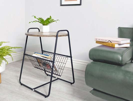 Cora 26.6'' Tall Sled End Table Black