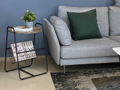 Cora 26.6'' Tall Sled End Table Black
