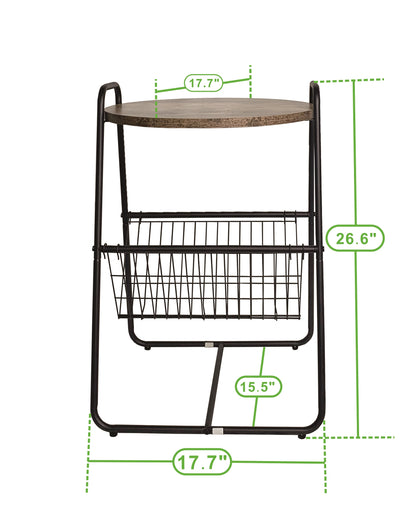 Cora 26.6'' Tall Sled End Table Black