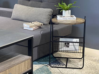 Cora 26.6'' Tall Sled End Table Black