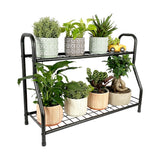2-Tier Metal Plant Stand – Practical and Adjustable Height Plant Stand – Ideal for Indoor or Outdoor