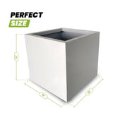Cocoyard Metal Cube Planter, White