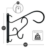 Cocoyard 13" Sturdy Plant Hanger Brackets, Black, Pack of 2